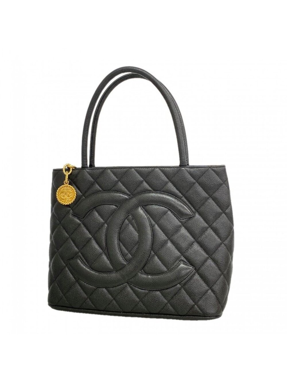Chanel Tote Reissue Caviar Leather Black Gold